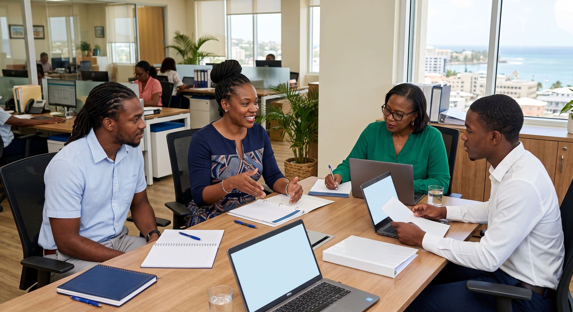 HR professionals collaborating in a Bridgetown office