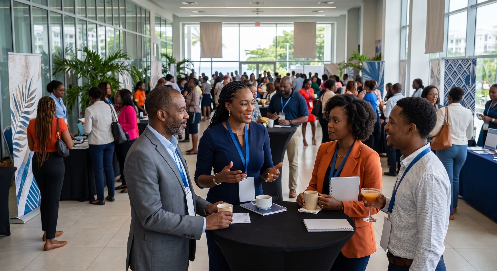 HRMAB members networking at a conference